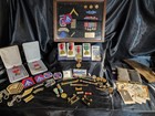 Lot Of War Medals  Patches  Pins  Bibles   Hat