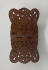 Vintage Carved Teak Wood Folding Book Bible Cookbook Stand Holder