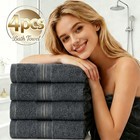 4 Piece Bath Towels Set 27 x55  Polyester-cotton Super Soft Absorbent Bath Sheet
