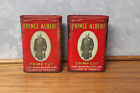 2 Vintage Price Albert Crimp Cut Tobacco Pocket Tins W rare Inserts  Empty Can