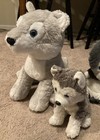 Lot Of 4 Siberian Husky Plush Toy Lot  Fiesta  Ty  Jay Play  Aurora Puppet Euc