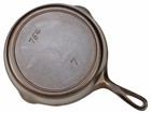 Vintage Unmarked Griswold s Victor No 7  754  Cast Iron Skillet Ex Restored Cond