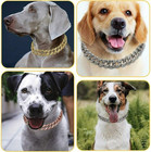 Pet Dog Cat Metal Gold Chain Diamond Cuban Collar Link Luxury Necklace Bling Usa
