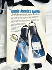 New Atomic Aquatics Open Heel Split Fins Scuba Diving Blue Clear Fin Size Large