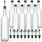 Maxdot Pcs Long Neck Glass Bottles With Pourer Bordeaux Wine Bottle Clear 10