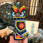 Huichol Beaded Owl Figurine Wixarika Mexican Folk Art Handmade Sculpture 4 