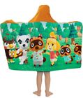 Animal Crossings Hooded Bath Towel Set 3pc Kids Wrap Poncho Beach Pool 50x24 New