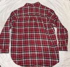 Wrangler Wrancher Flannel Shirt Woman   s Size L Plaid Red And Black Long Sleeve