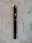 Waterman Laureate Glossy Black Metal Fountain Pen Gold Plated Fine Nib