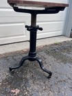 Vtg Antique Industrial Table Base Stand Adjustable Drafting Typewriter Cast Iron