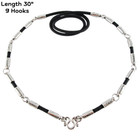 Vintage Necklace Rope Black 4mm 9hooks Stainless Hanging Amulet Pendant Gift 30 