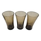 Vintage 16 Oz Tapered Amber Glass Beer Glass Tumblers No Chips Lot Of 3 Man Cave