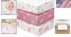 Baby Crib Sheets Girl Pink Rainbow 3 Pack Fitted Toddler Bed Sheets