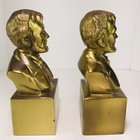 Philadelphia Manufacturing Co Abraham Lincoln Vtg Bronze Bust Statue Book Ends