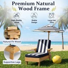 Kids Chaise Lounge Patio Lounge Chair With Umbrella   Awning Cup Holders Outdoor