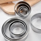 5pcs Round Stainless Steel Cookie Cutter Set Biscuit Pastry Dough Baking Molds
