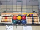 Sportcraft Croquet Set  02041 In Metal Wire Cage Carry Case 2001 - Complete