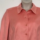 Vtg Talbots Women Jacket Plus 12w Petites Coral Faux Suede Blazer Classic Office