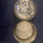 Vintage Collector Round Tin Gold Base Floral Lid Made In England