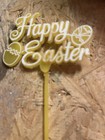 Vintage Easter Florist Pick Happy Easter With Eggs