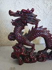 Large Chinese Lucky Feng Shui Dragon Catching Thunder Ball Figurine  11 25  X 8 