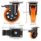 5 Inch Caster Wheels With Safety Brake 2400lbs  Heavy Duty Casters Set Of 4     