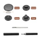 25set Leather Snap Fasteners Kit 17mm Metal Snaps With 3 Setter Tools Gun-black