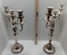 Lot Of 2 - Vintage Convertible 3 Arm Candelabra Candlestick Taper Candle Holders