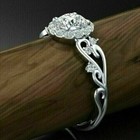 Round Cut Simulated Diamond Women s Gorgeous Wedding Ring 14k White Gold Plated