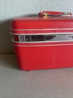 Vintage Samsonite Makeup Case Red Hard Shell Travel Vanity Train Case