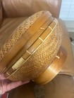 Rare Antique Handmade Wicker Sewing Basket Early 1900 s Late 1800 s   h2025h 
