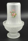Vintage Fairy Lamp Satin Frosted Ribbed Pink Floral Tea Light