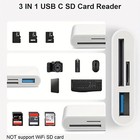 Usb C To Sd Card Reader  3-in-1 Hub Converter  Micro Sd Tf Memory Type-c Adapter