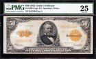 Very Nice  rare  Bold   Crisp Vf  1922  50 Gold Certificate  Pmg 25  B5258045