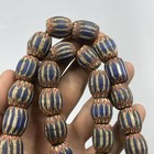 Antique Venetian African Trade Chevron Glass Rare Old Lot Beads Strand Necklace