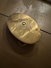 Vintage 1978 Baron Masonic Belt Buckle Solid Brass Freemason Square Compass G