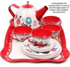 Tea Set For Girls Pretend Play Floral Tin With Case 15 Pcs