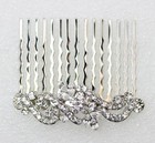 Gorgeous Clear Rhinestone Crystal Small Floral Hair Comb