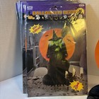 Vintage 80   s Halloween Witch Cat Broom  Honeycomb 3d Table Decoration New