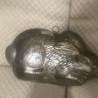 Vintage Copper Tin Lined Rabbit Baking Pan Bunny Mold 10in