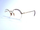 Vtg Emporio Armani Gold Metal Oval Half Rim Glasses Italy 47 22 135