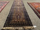 2x10 Blue Runner Oriental Rug Antique Handmade Vintage Handwoven Navy Fine 3x10