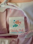 Stitchy Fish Pink Gingham Smocked Bubble Romper With White Ruffle Collar