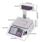 Commercial Digital Price Computing Scale With Label Printer Scale 30kg 66 13lbs