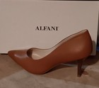 Alfani Step  n Flex Brown Leather Pointed Toe Stiletto Pump Heels 10 5m
