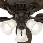 Hunter Oakhurst 52 In  Led Indoor Low Profile New Bronze Ceiling Fan  Light Kit