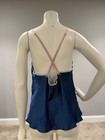 Victorias Secret Satin Feel Flirty Babydoll Cami Top Sz Xl Blue Lace Trim Y2k
