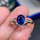 5 90 Ct Natural Blue Sapphire Diamonds Wedding Ring Solid 14k Yellow Gold All Sz