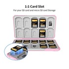 Memory Card Case With 40 Slots For 20 Micro Sd Sdxc Sdhc Tf Carbon Fiber Pink 