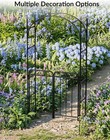 8  Metal Garden Arbor Arch With Gate Trellis For Climbing Plants Vines Ceremony